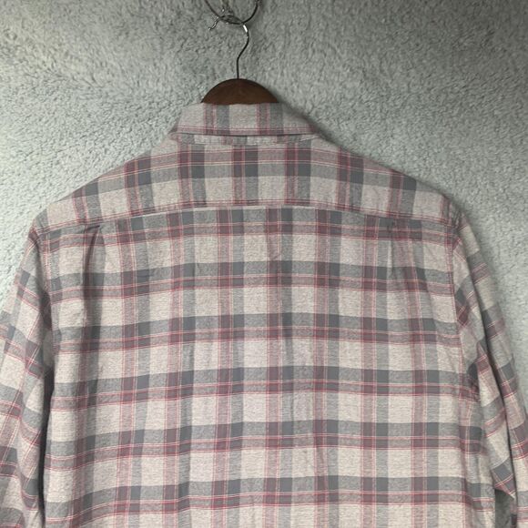 The Normal Brand Shirt Mens Medium Gray Red Plaid Button Flannel Cotton - Picture 8 of 14